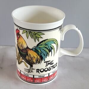 Dunoon Ming Shu Year of the Rooster Zodiac Bone China Coffee Mug Made in England
